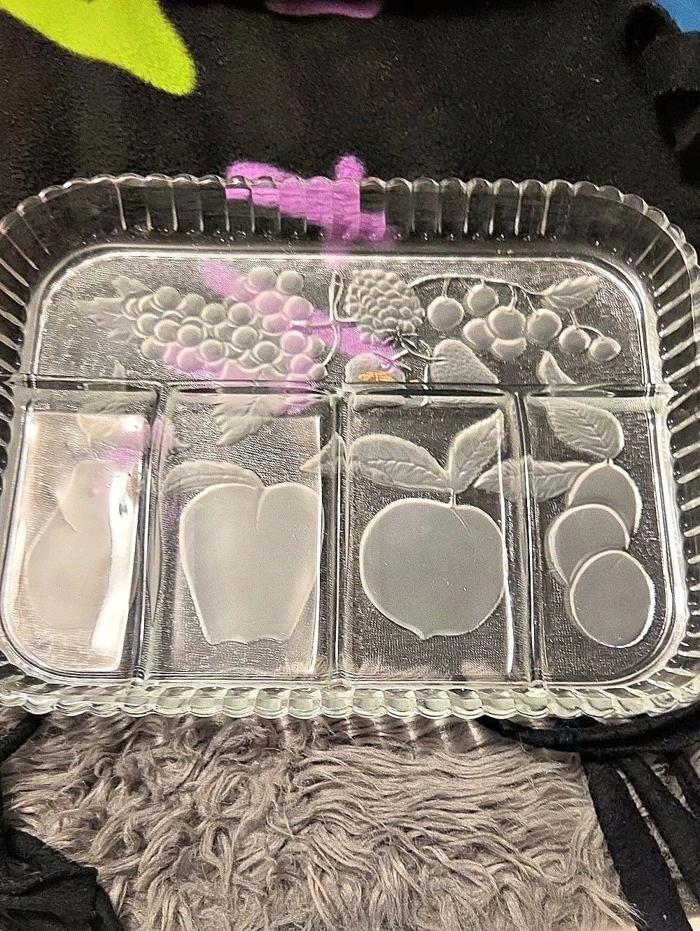 Indiana Glass Company Divided Fruit Relish Tray Clear